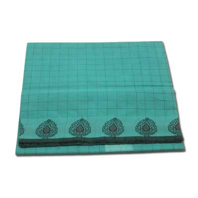 "Village Cotton saree with Thread petu  checks -SLSM-79 - Click here to View more details about this Product